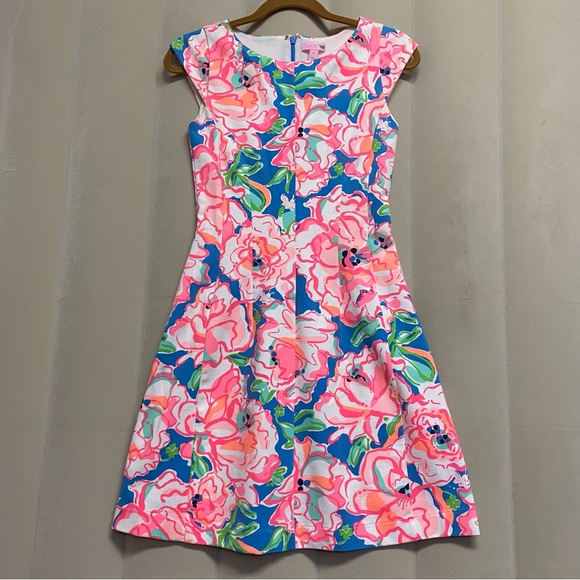 Lilly Pulitzer Women’s Briella Dress XS Floral Cap Sleeve Lucky Charms NWOT - Picture 1 of 11